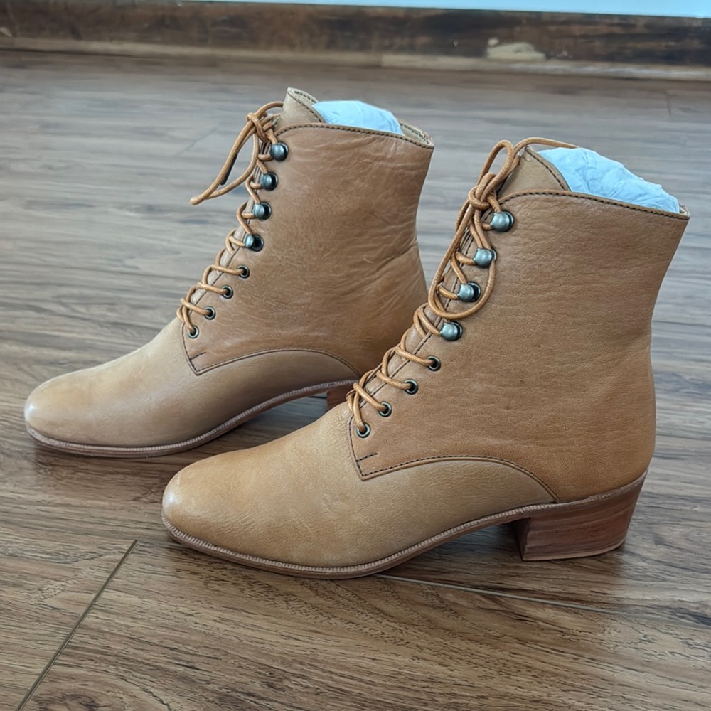 Christy Dawn Tan Ankle Boots - Picture 3 of 6